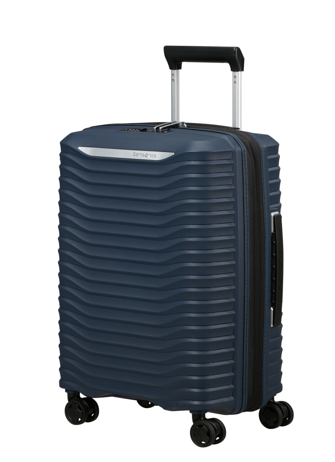Samsonite Upscape vergrootbare spinner 55 cm - voorkant 3 donkerblauw