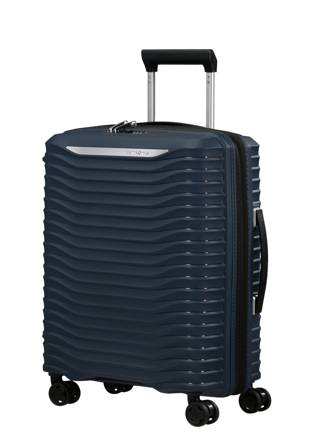 Samsonite Upscape vergrootbare spinner 55 cm - voorkant 2 donkerblauw