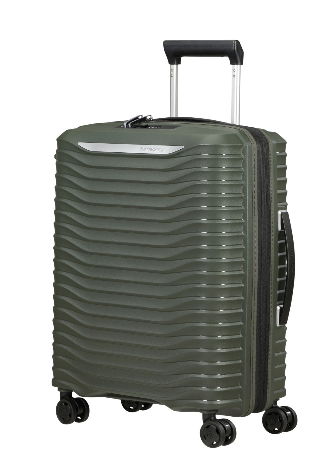 Samsonite Upscape vergrootbare spinner 55 cm - voorkant 4 olijfgroen