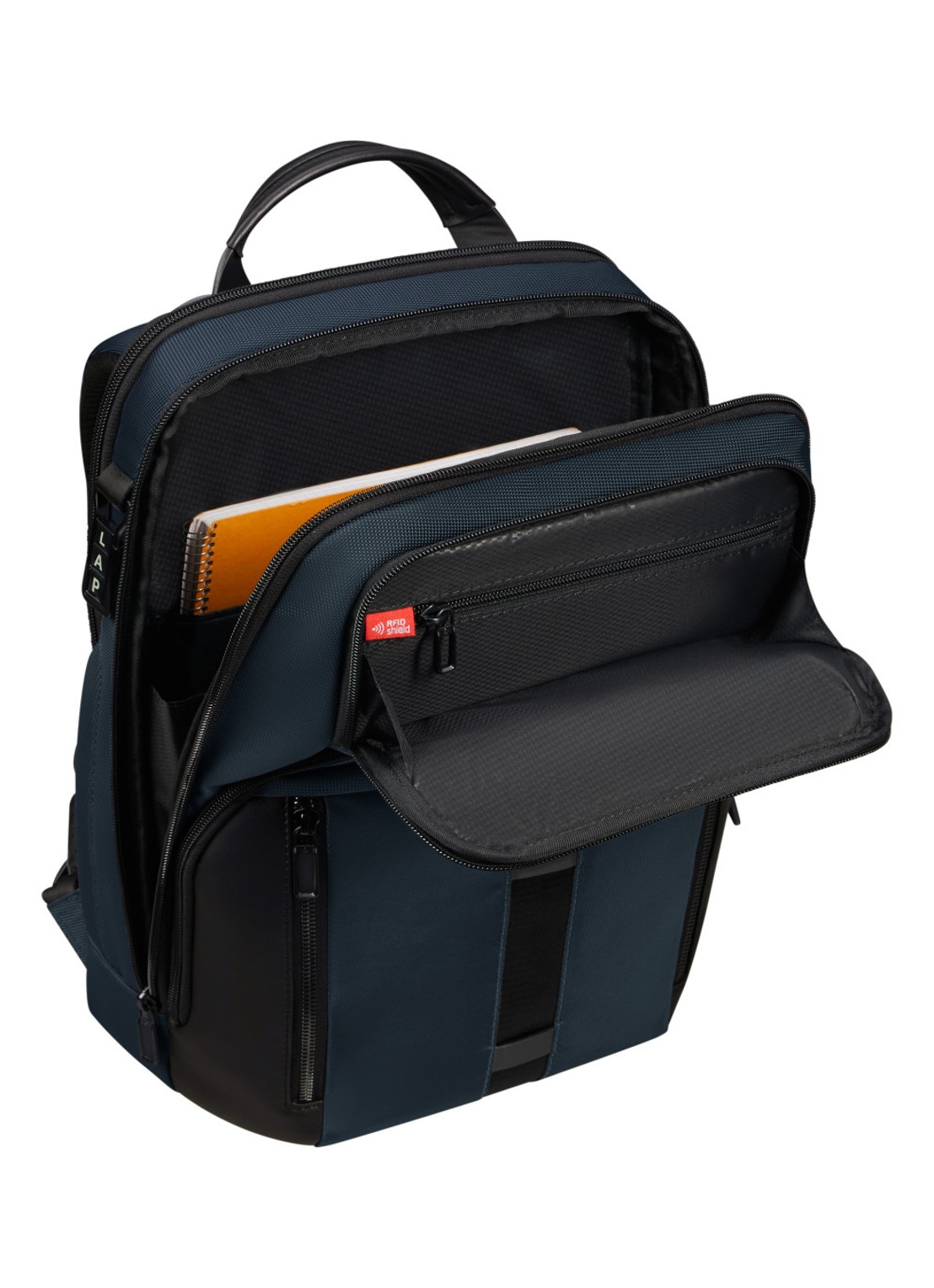 Samsonite Urban-Eye rugzak met 14,1 inch laptopvak - detail donkerblauw