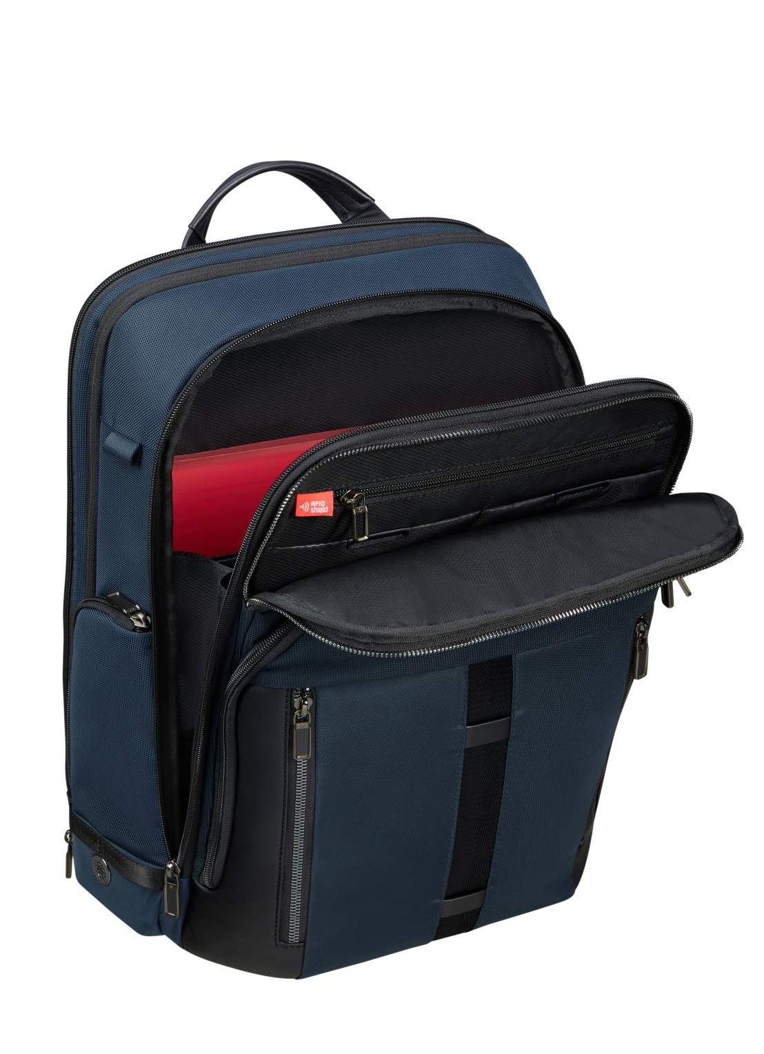 Samsonite Urban-Eye rugzak met 17,3 inch laptopvak - detail donkerblauw