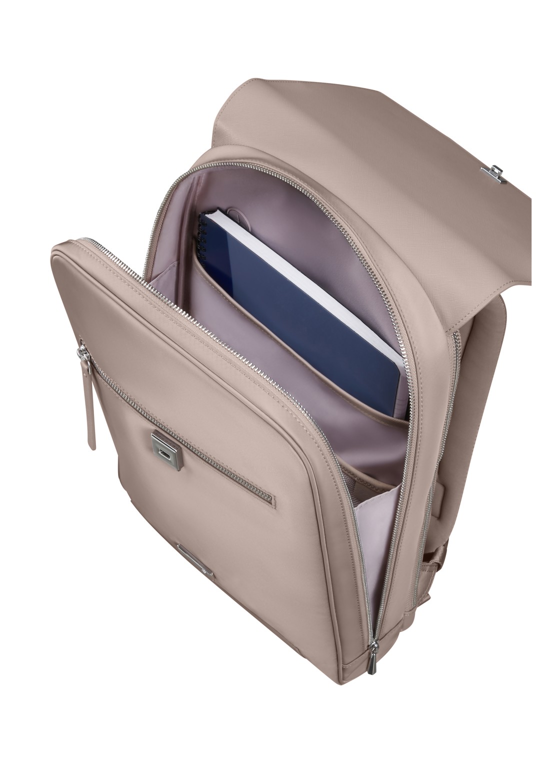 Samsonite Zalia 3.0 rugzak met 14 inch laptopvak - achterkant oudroze
