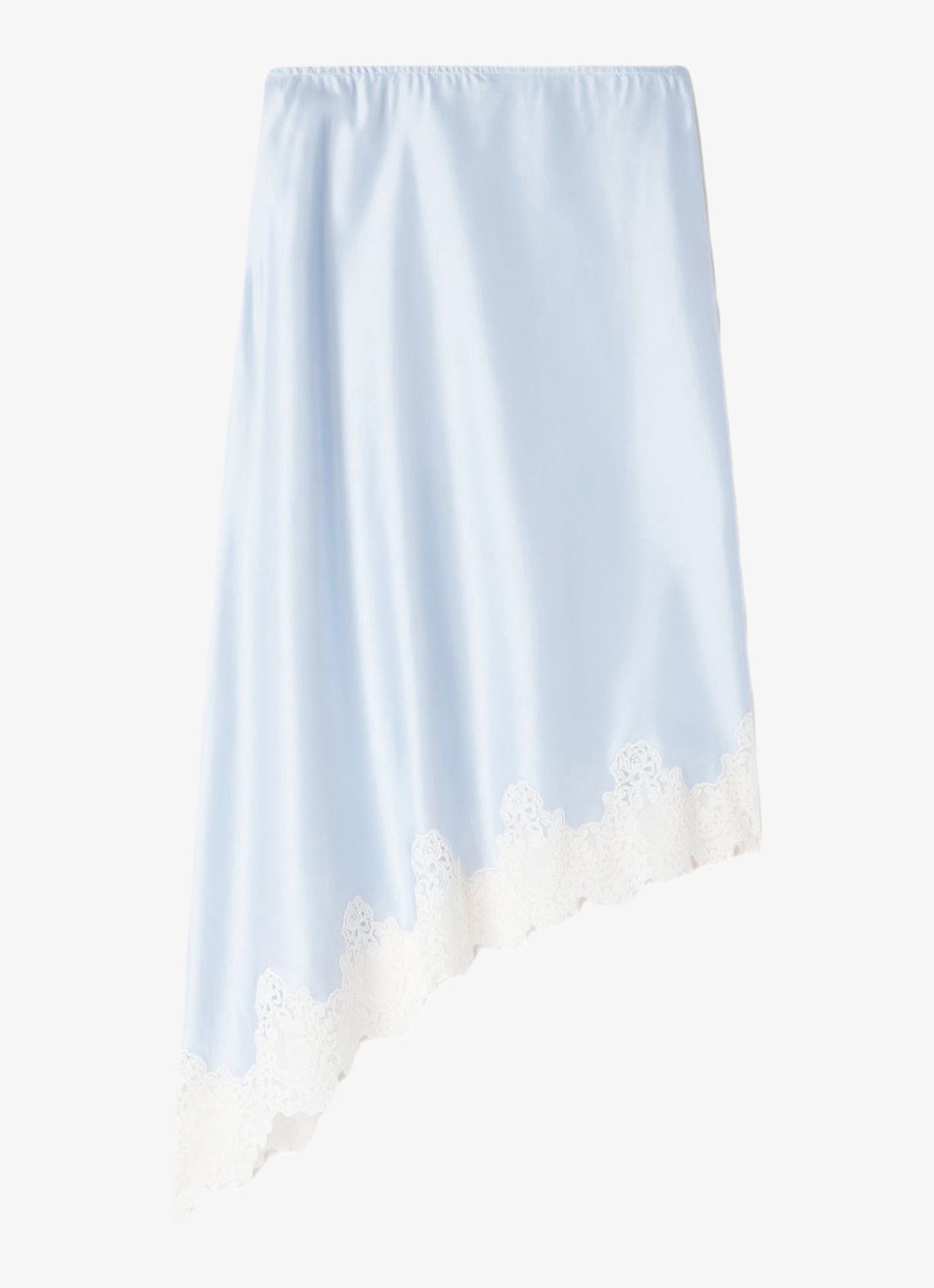 Sandro  Asymmetrische rok met details van kant - voorkant blauw / ecru