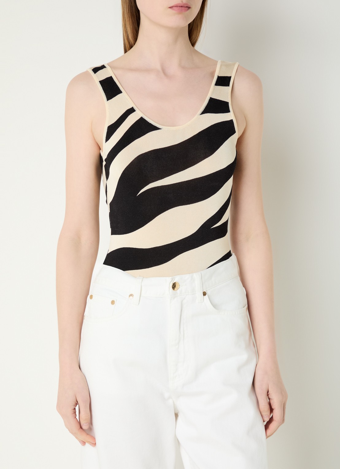 Sandro Badpak met zebraprint - detail 3 zwart
