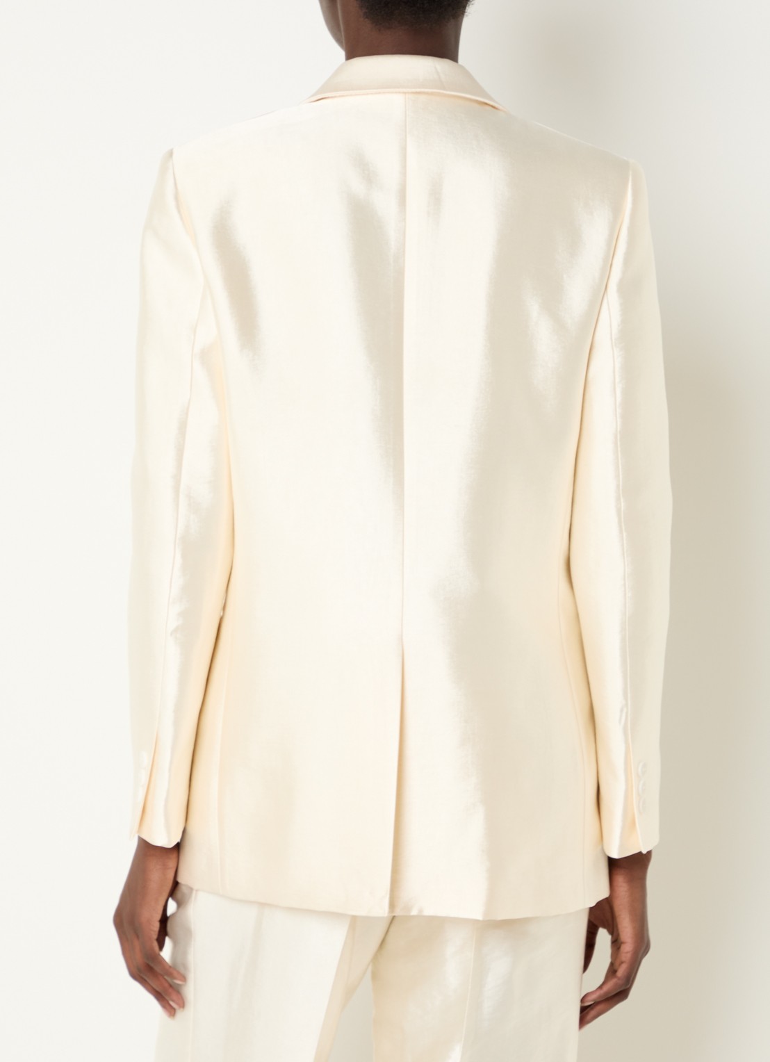 Sandro Blazer met glanzende finish en applicatie - achterkant ivoor