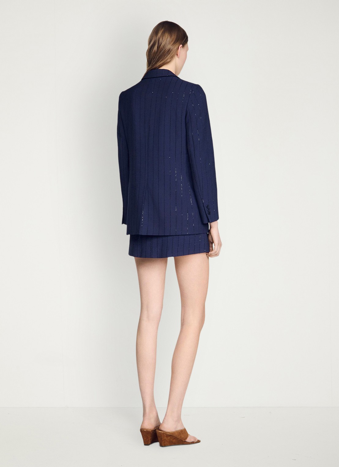 Sandro Blazer met klepzakken en pailletten - achterkant 6 dark navy / blauw