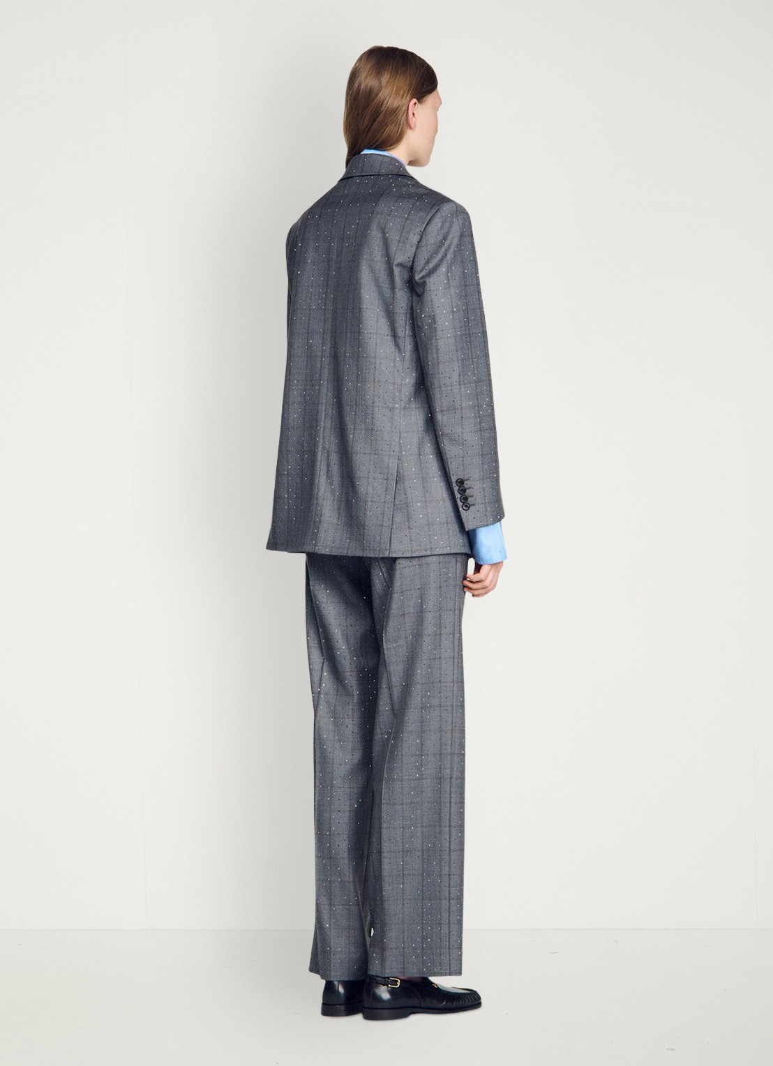 Sandro Blazer met ruit dessin - achterkant 7 dark grey / grijs
