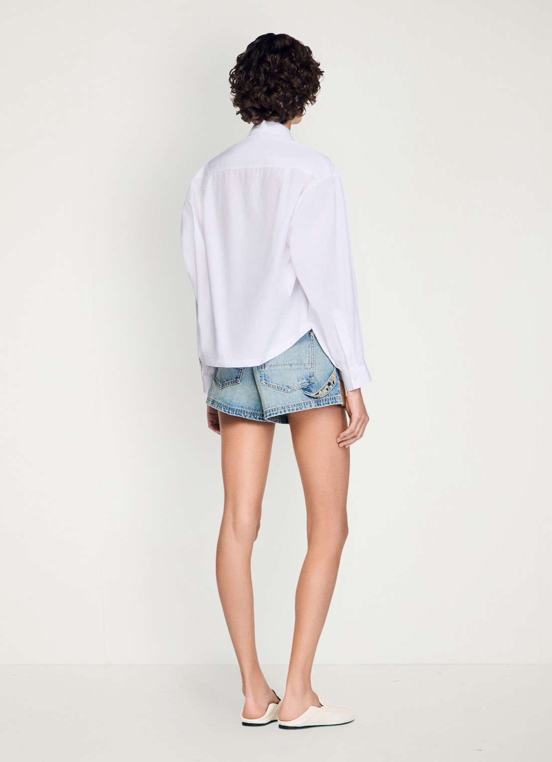 Sandro Blouse met bloemborduring - achterkant wit