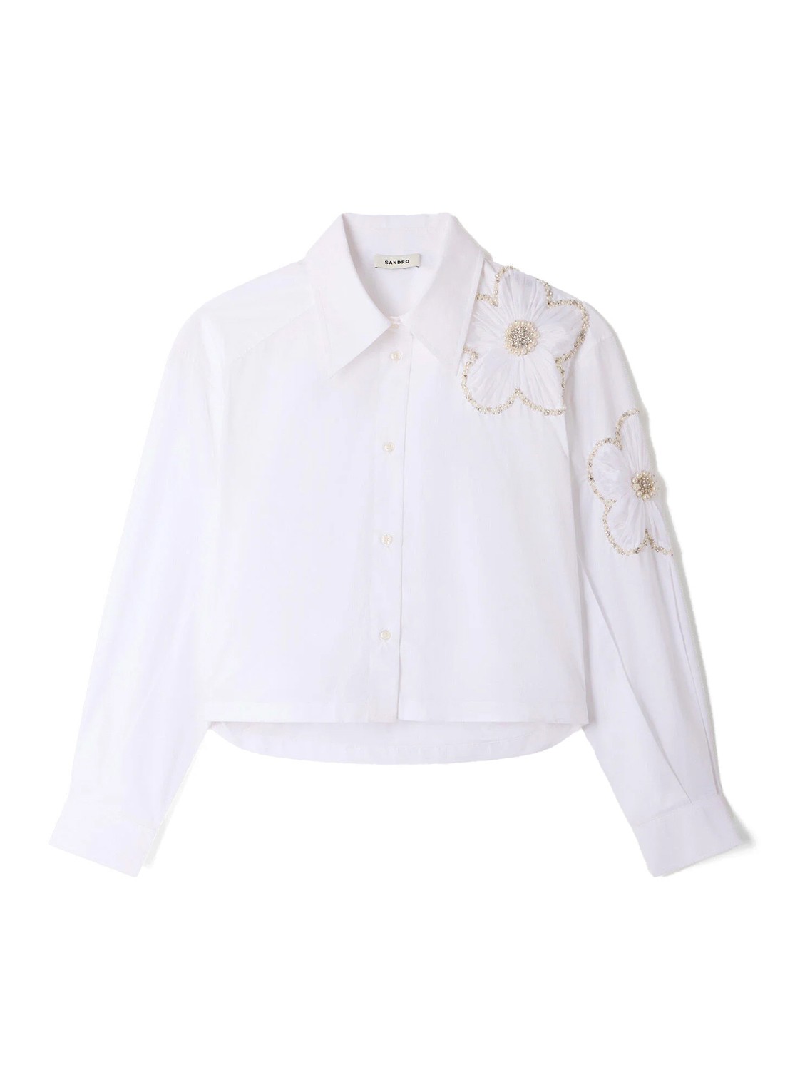 Sandro Blouse met bloemborduring - voorkant 6 wit