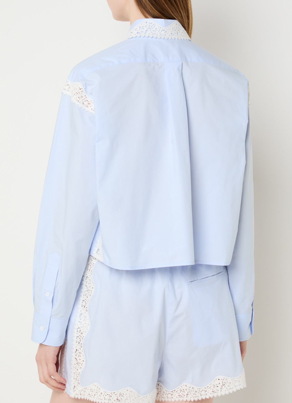 Sandro Blouse met details van kant - achterkant 3 lichtblauw
