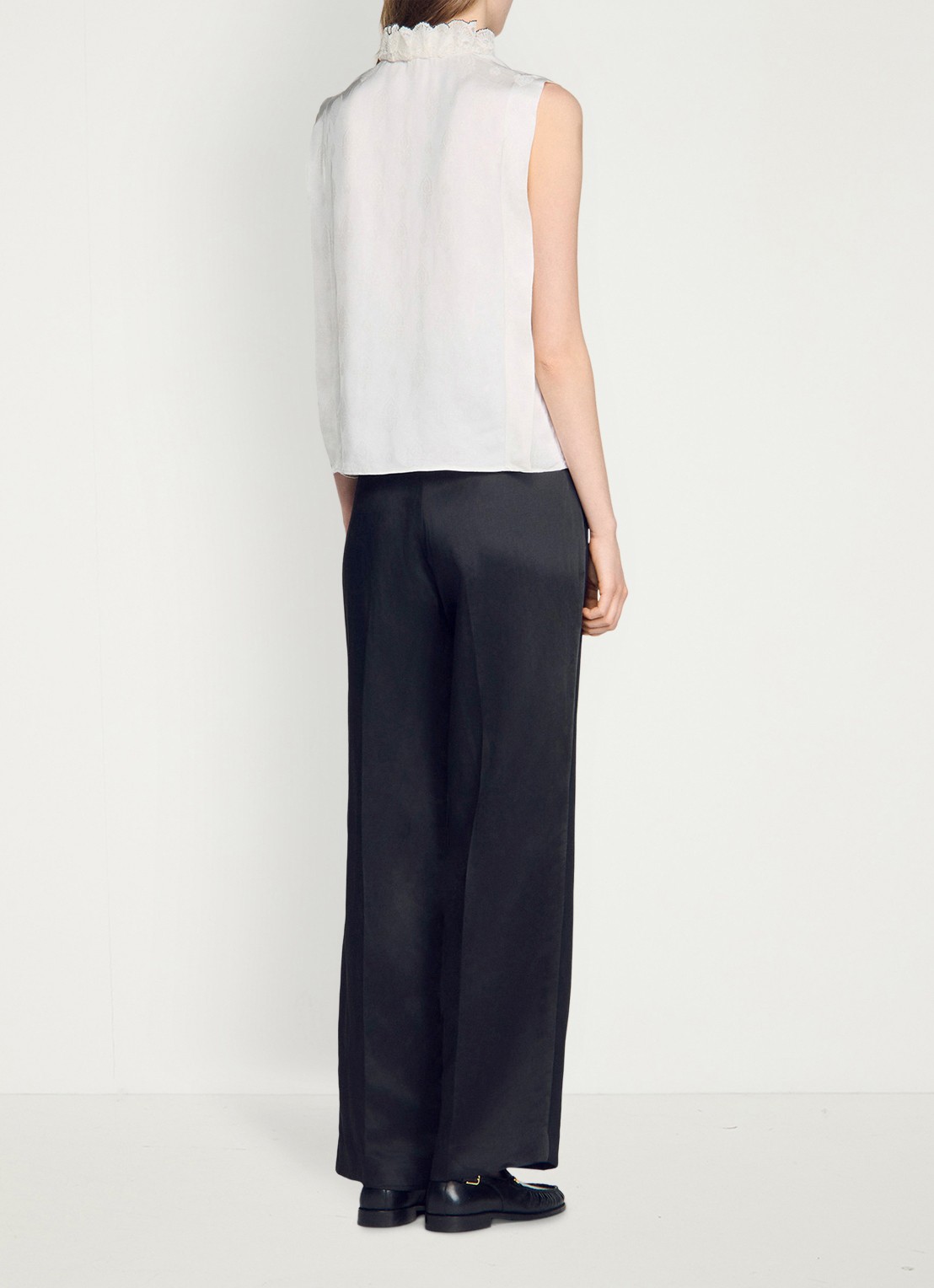Sandro Blouse met ruches - achterkant 3 beige