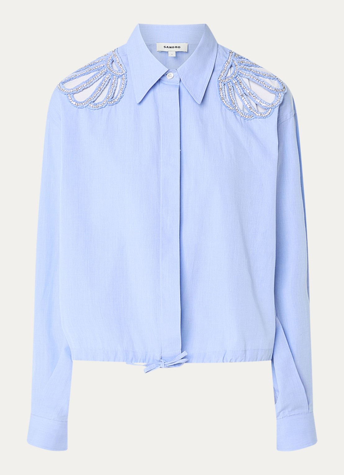 Sandro Blouse met strass - voorkant blauwgrijs