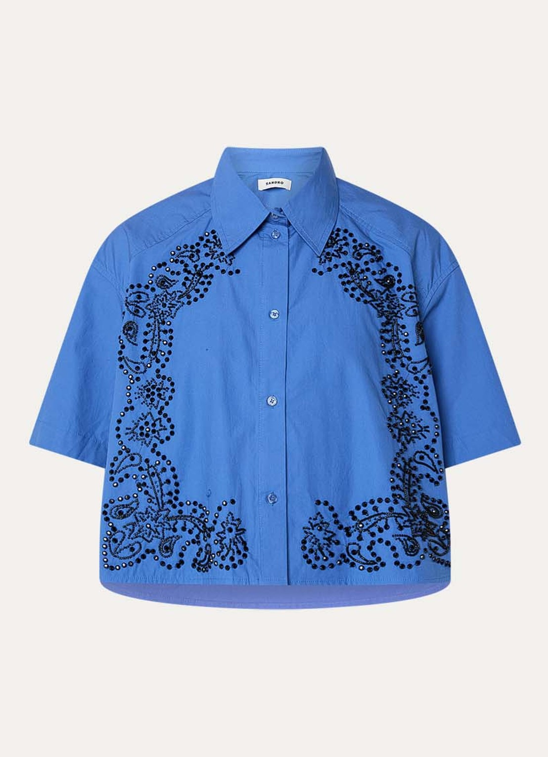 Sandro Blouse met strass - voorkant royalblauw