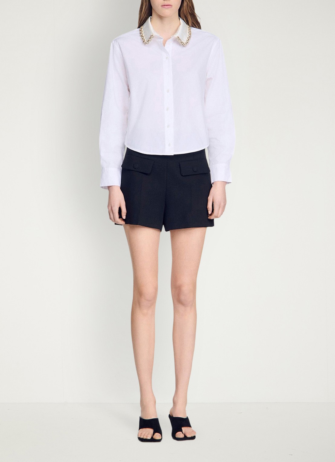 Sandro Blouse met strass - detail 4 wit