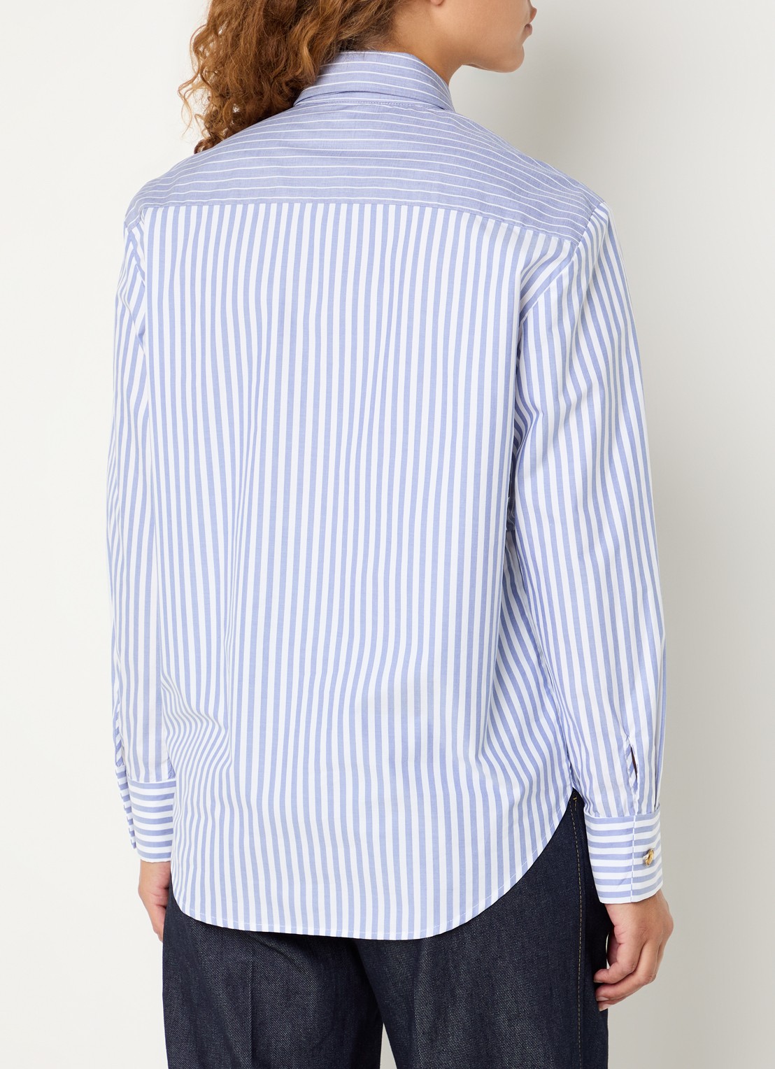 Sandro Blouse met streepprint - achterkant 3 donkerblauw