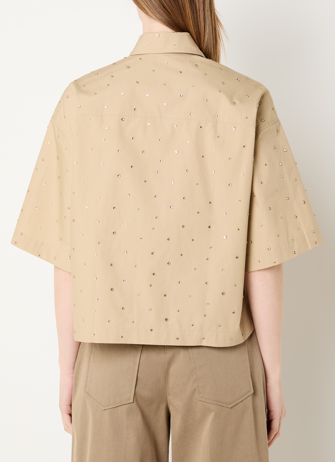 Sandro Blouse met studs - achterkant camel