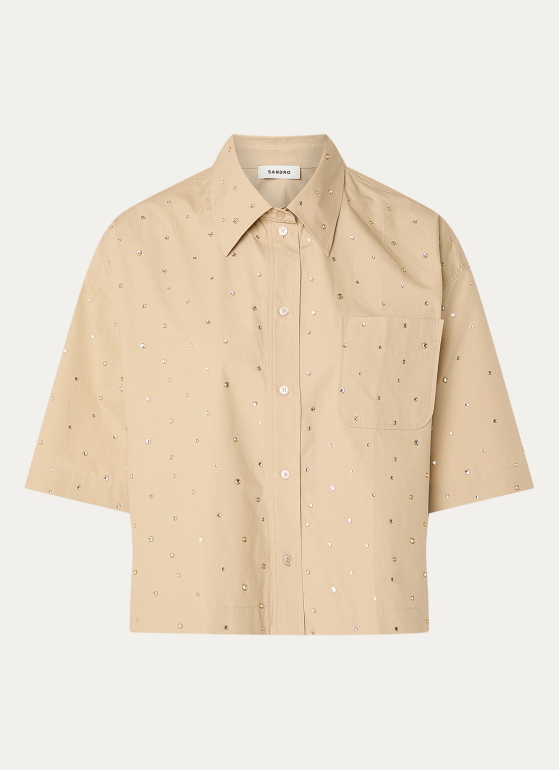 Sandro Blouse met studs - voorkant 3 camel