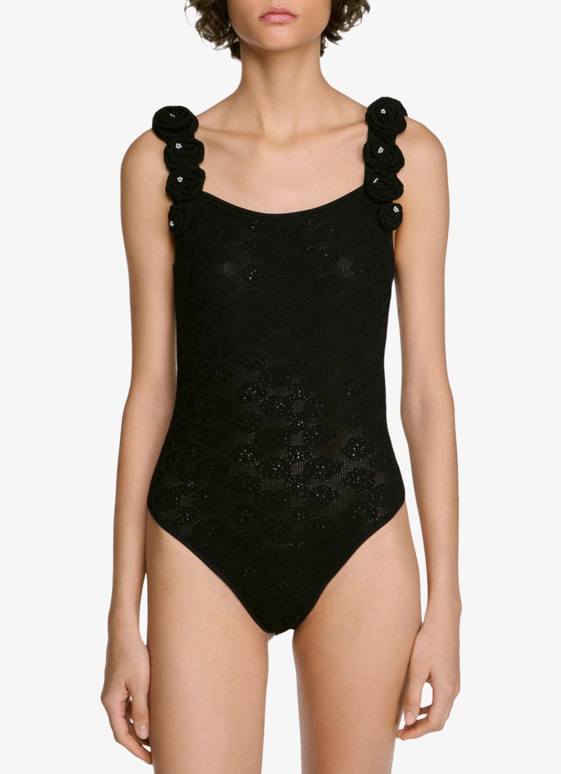 Sandro Body met bloemenprint - detail 2 zwart