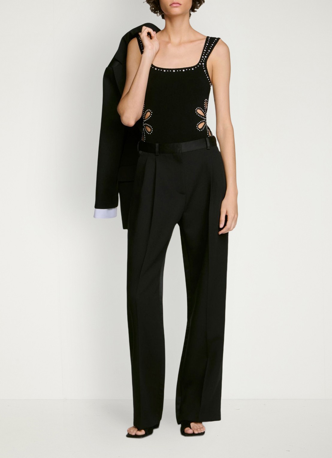 Sandro Body met strass - detail 4 zwart