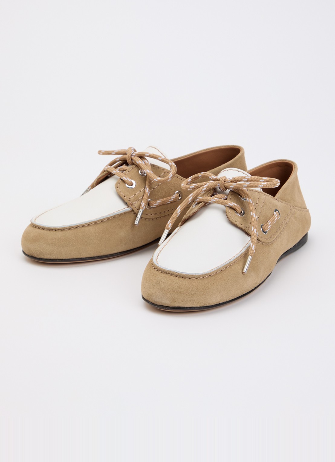 Sandro Bootschoen van suède met leren details - detail 2 khaki