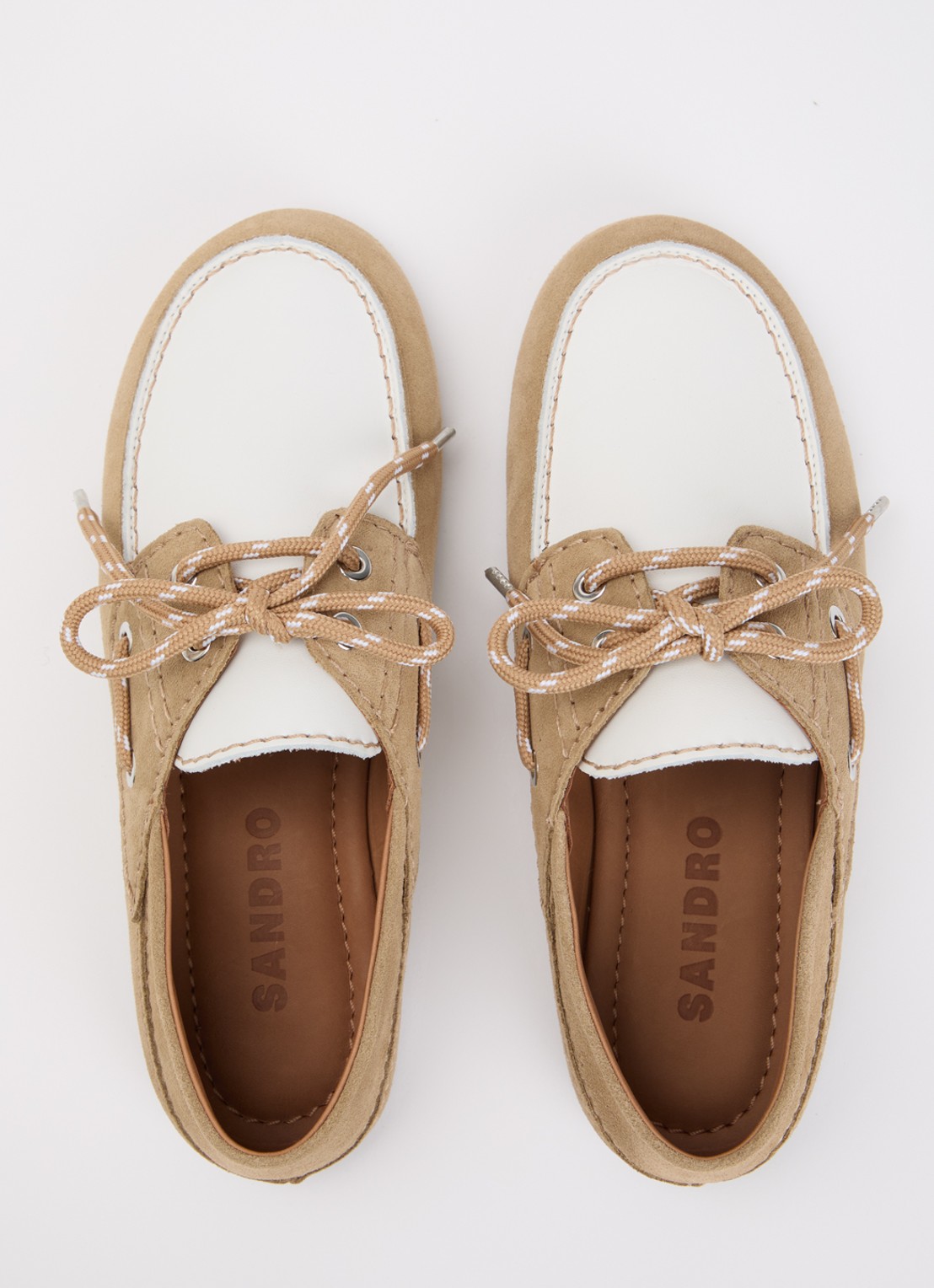 Sandro Bootschoen van suède met leren details - detail 3 khaki