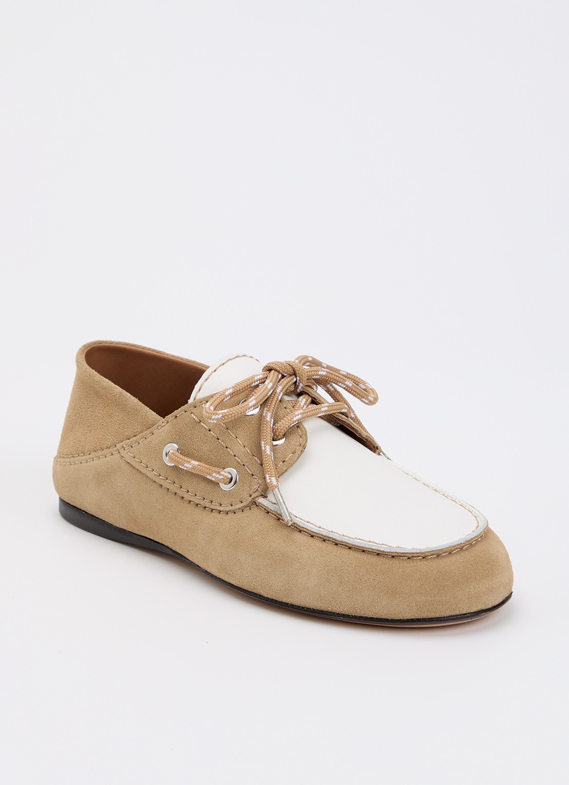 Sandro Bootschoen van suède met leren details - voorkant 5 khaki