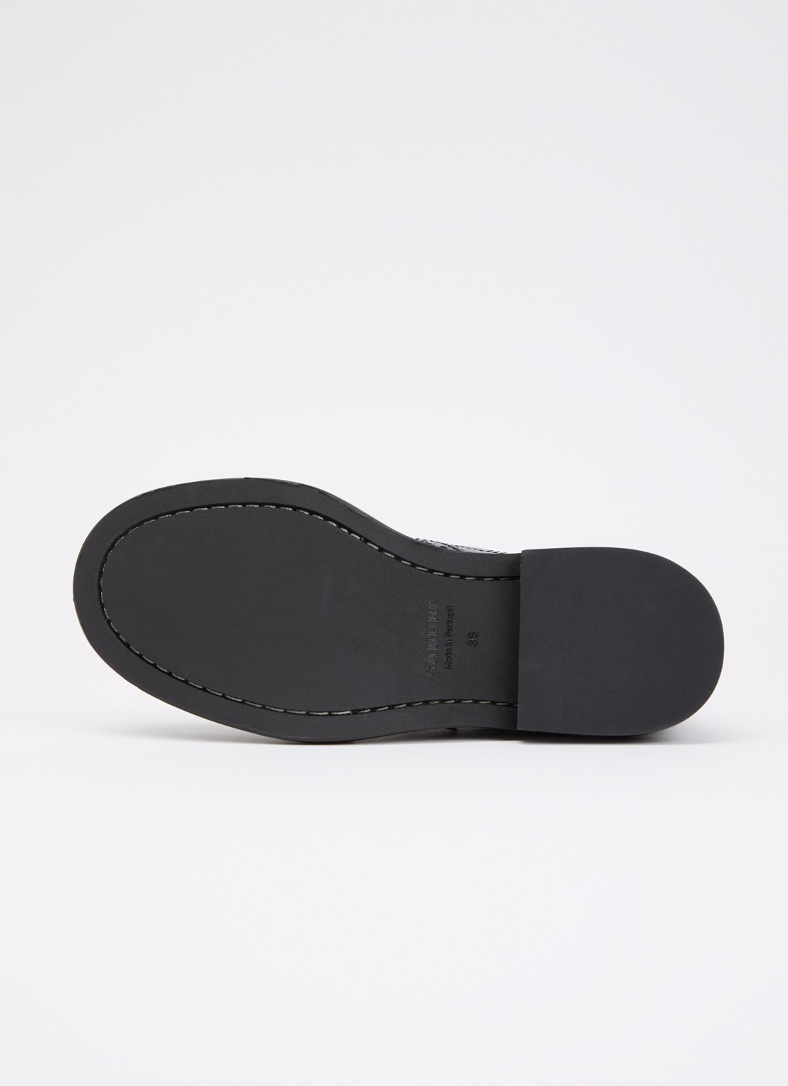 Sandro Chelsea boot van leer - detail 2 zwart