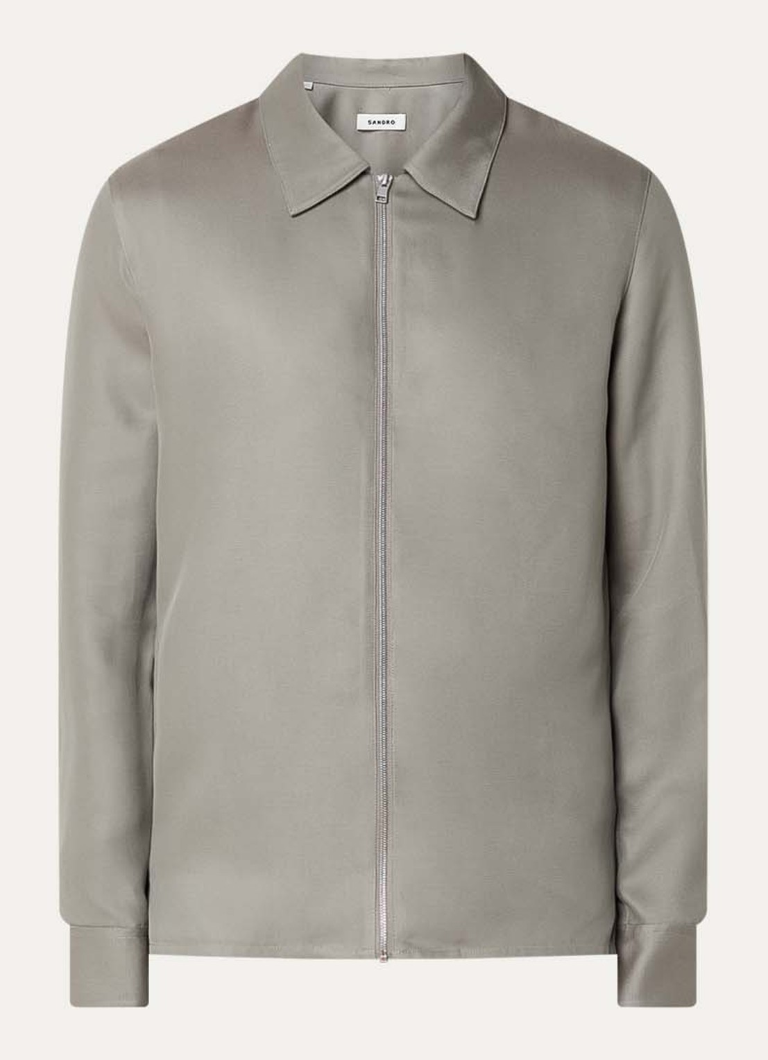 Sandro Chemise jack met kraag - voorkant grijs
