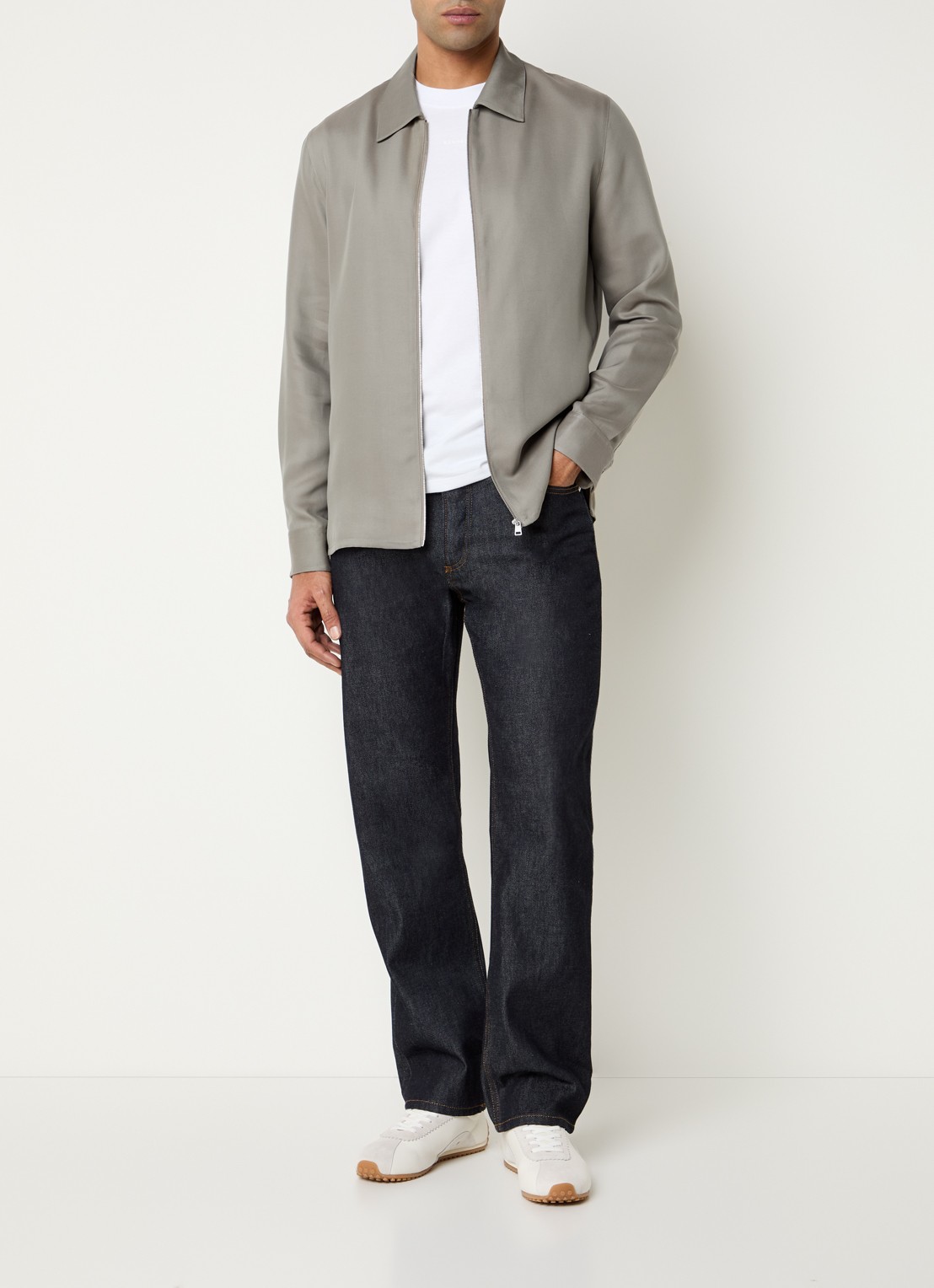 Sandro Chemise jack met kraag - voorkant 2 grijs