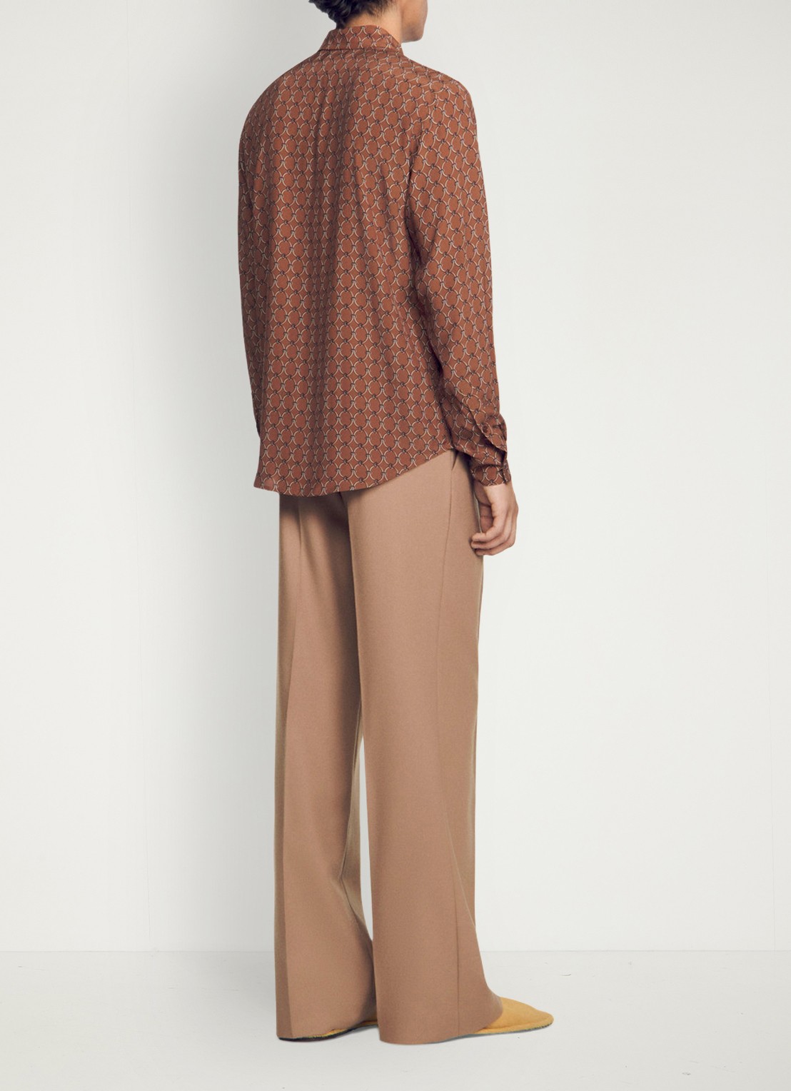 Sandro Comfort fit overhemd met grafische print - achterkant naturel