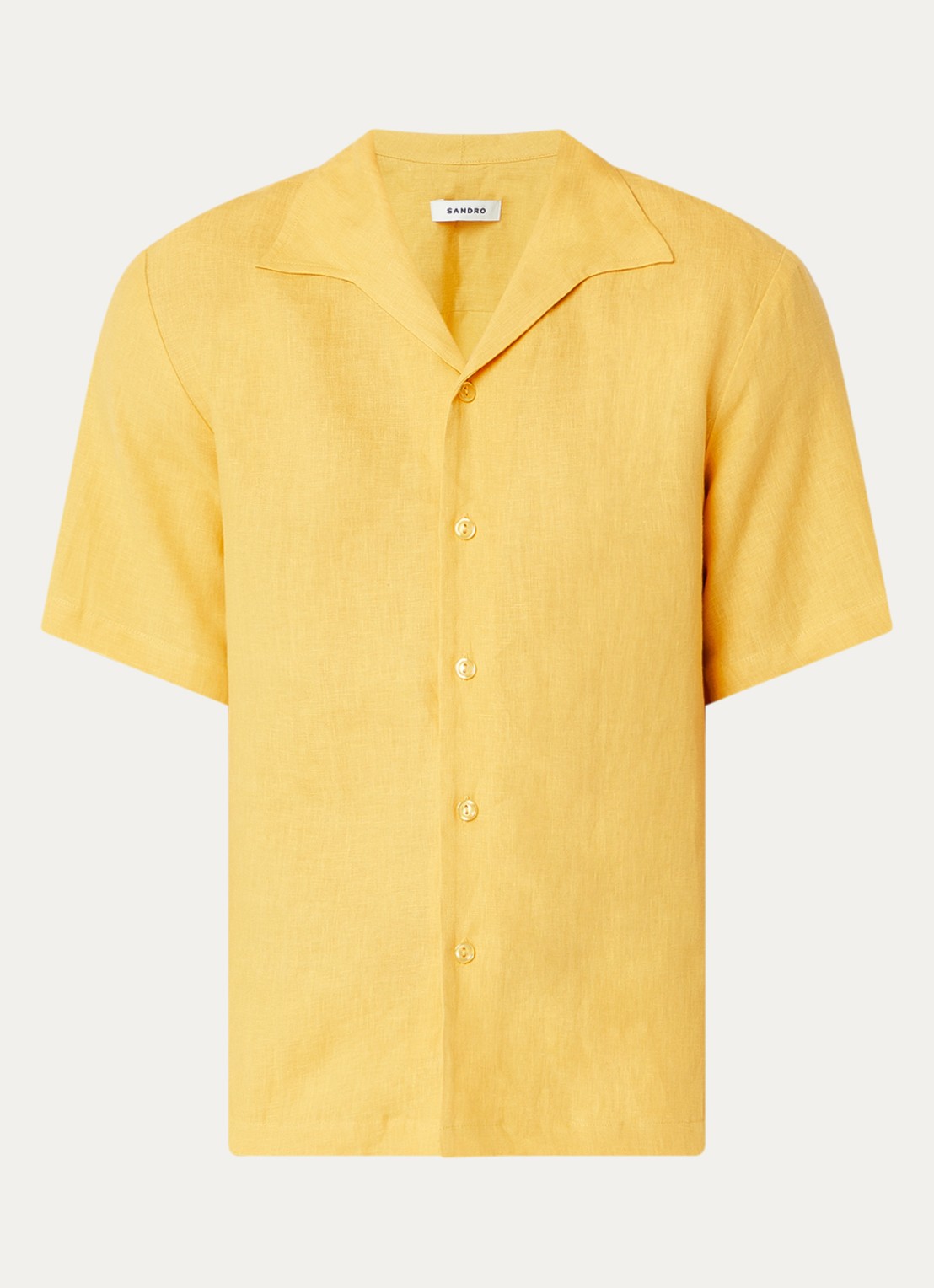 Sandro Comfort fit overhemd van linnen - voorkant 2 orange