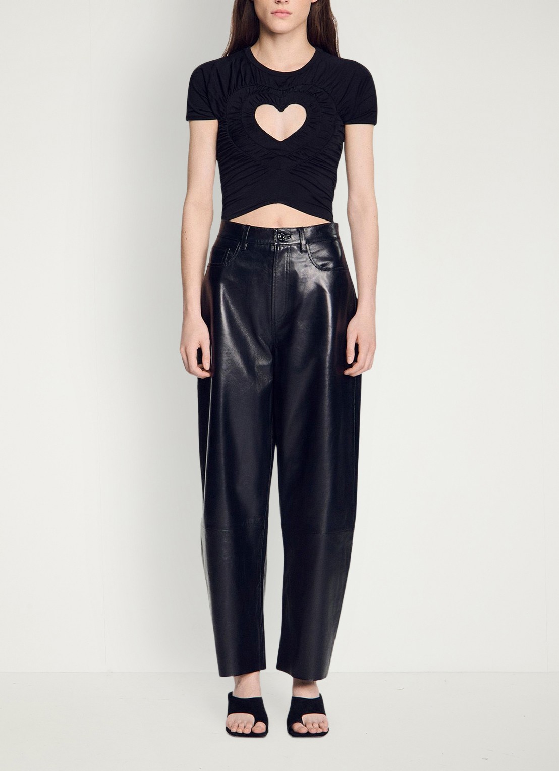 Sandro Crop top met cut-out detail - detail 2 zwart