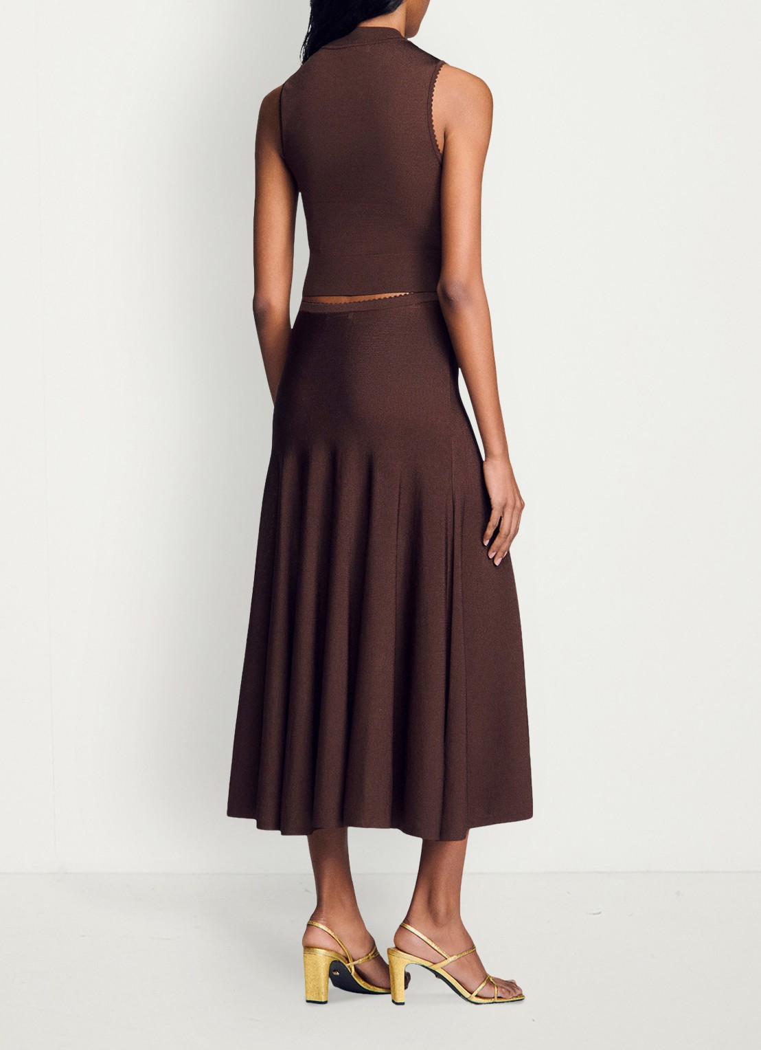 Sandro Crop top met stretch - achterkant 6 bruin