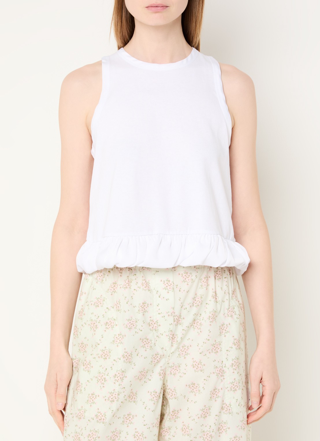 Sandro Crop top met volant en gestrikt detail - achterkant 4 wit
