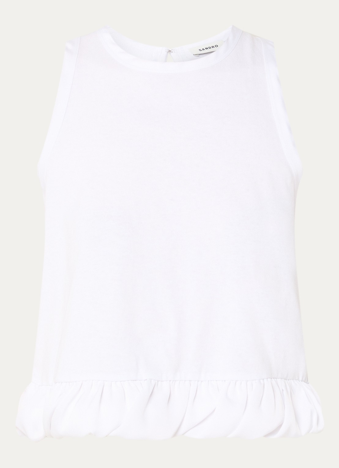 Sandro Crop top met volant en gestrikt detail - voorkant 2 wit