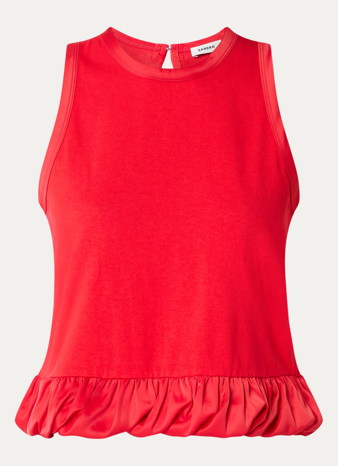 Sandro Crop top met volant en gestrikt detail - voorkant 3 rood