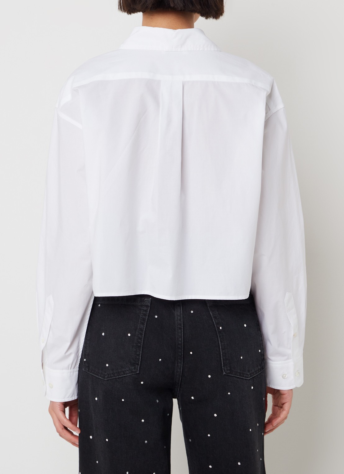 Sandro Cropped blouse met logoborduring - achterkant 3 wit