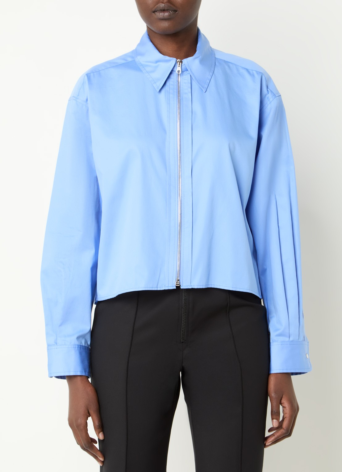 Sandro Cropped blouse met rits - detail 3 blauw