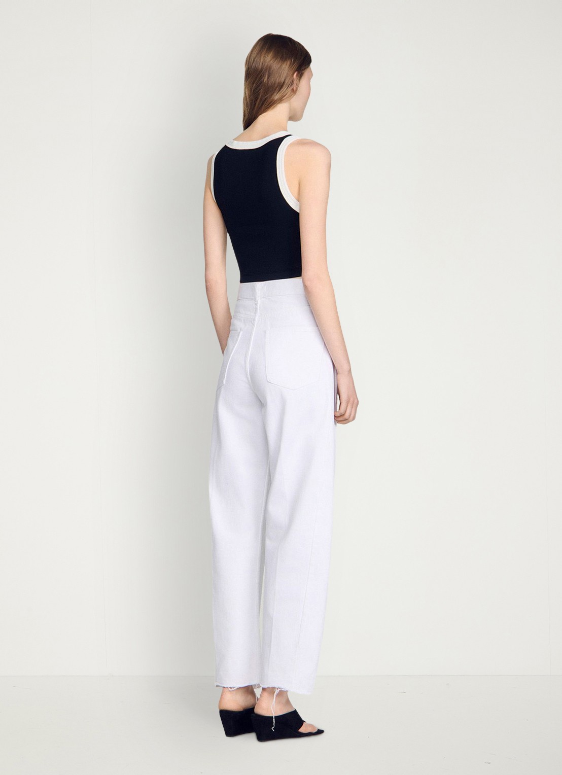 Sandro Cropped tanktop met contrasterende kleuren - achterkant 7 zwart