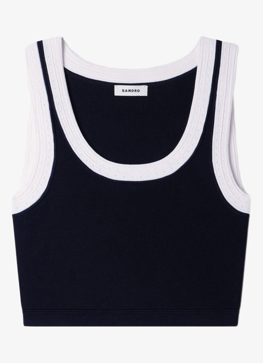 Sandro Cropped tanktop met contrasterende kleuren - voorkant 5 zwart