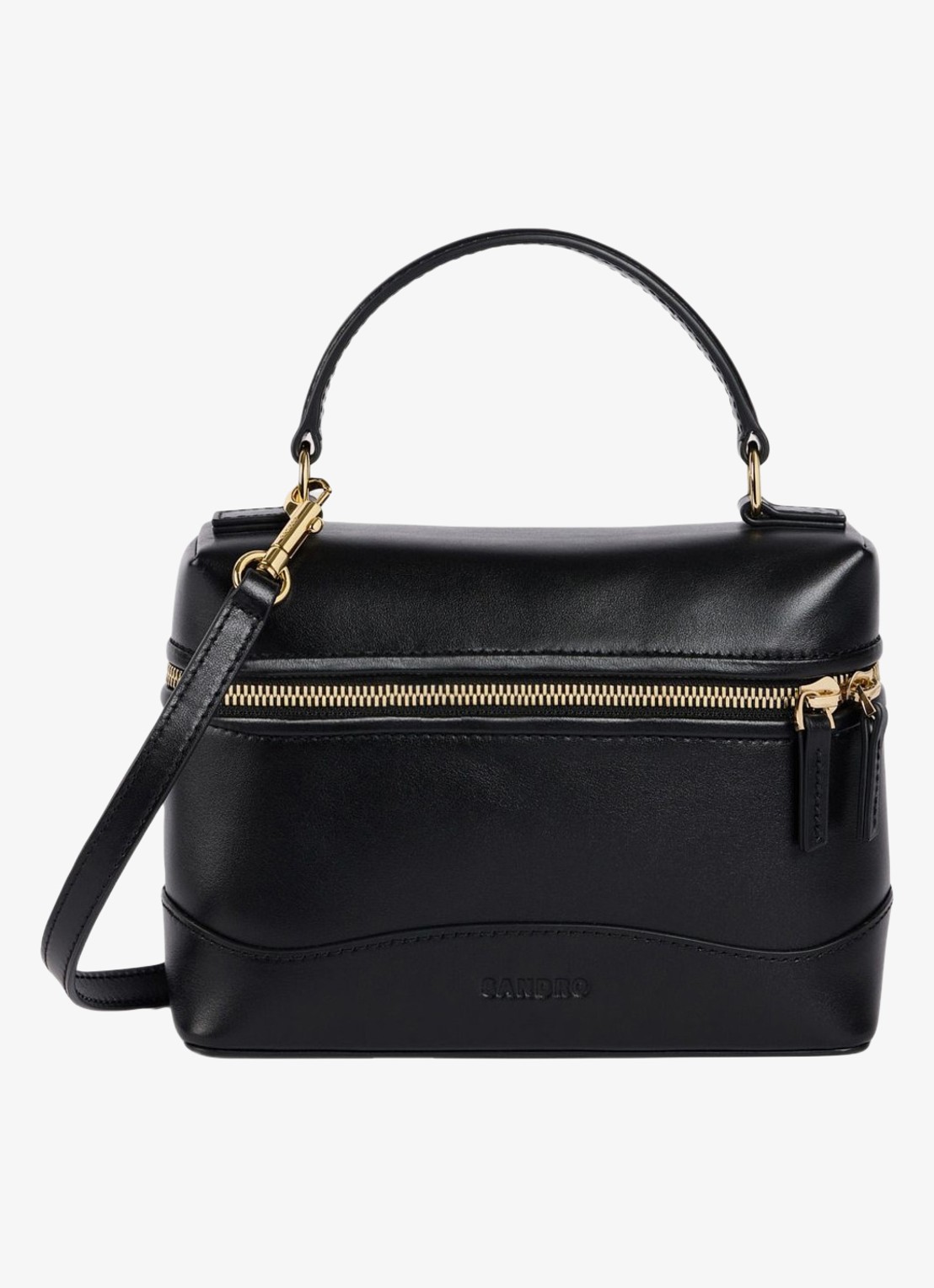 Sandro Crossbody van leer - voorkant 4 zwart