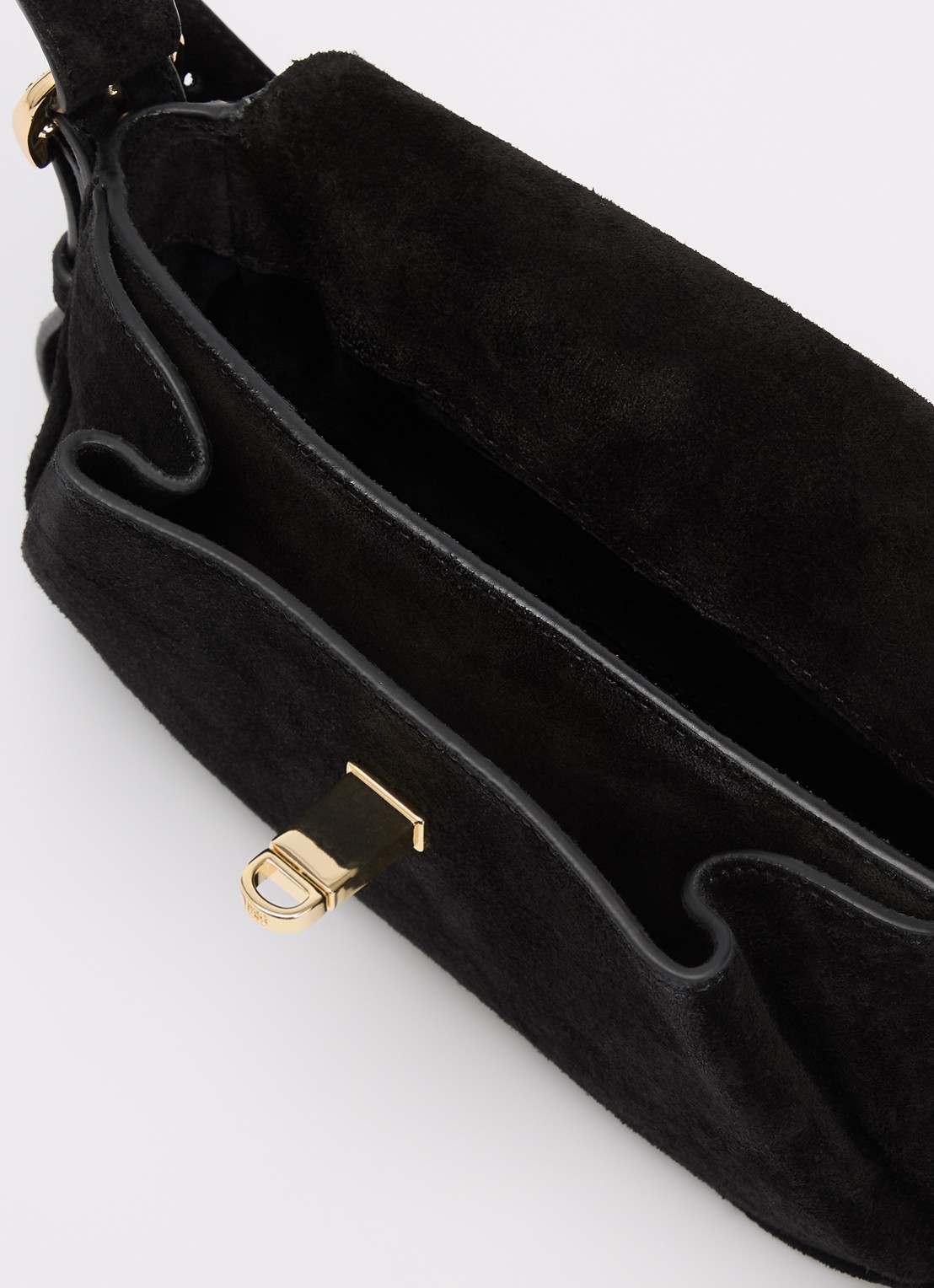 Sandro Crossbodytas van suède met verstelbare schouderriem - detail 3 zwart