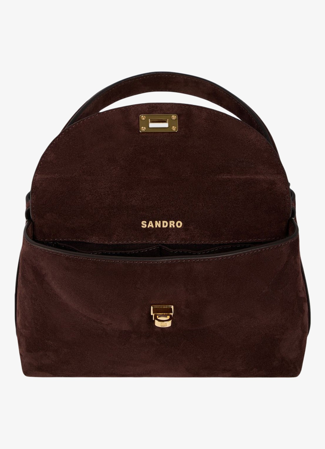 Sandro crossbodytas van suède - detail 2 brown / bruin