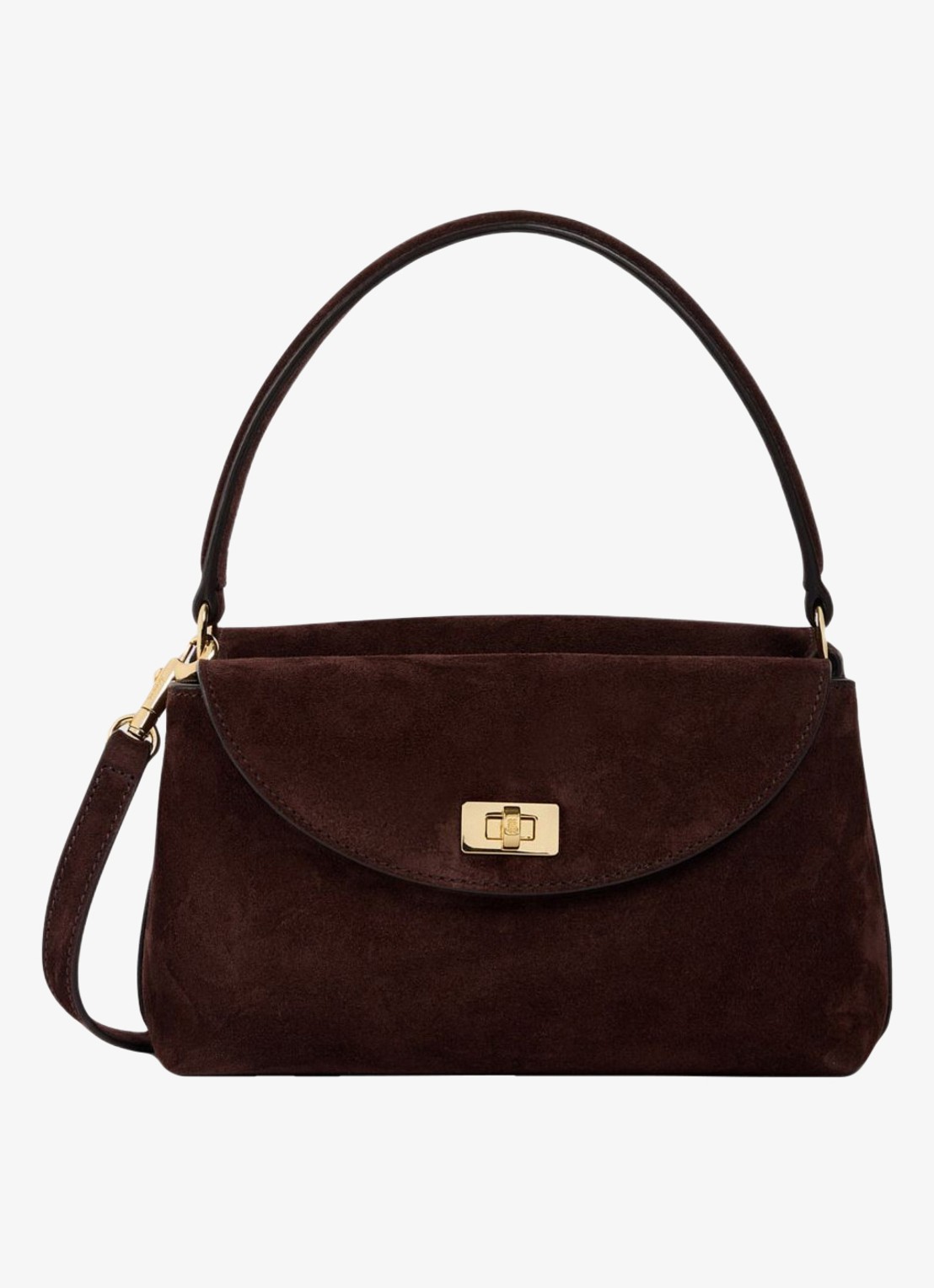 Sandro crossbodytas van suède - voorkant 3 brown / bruin