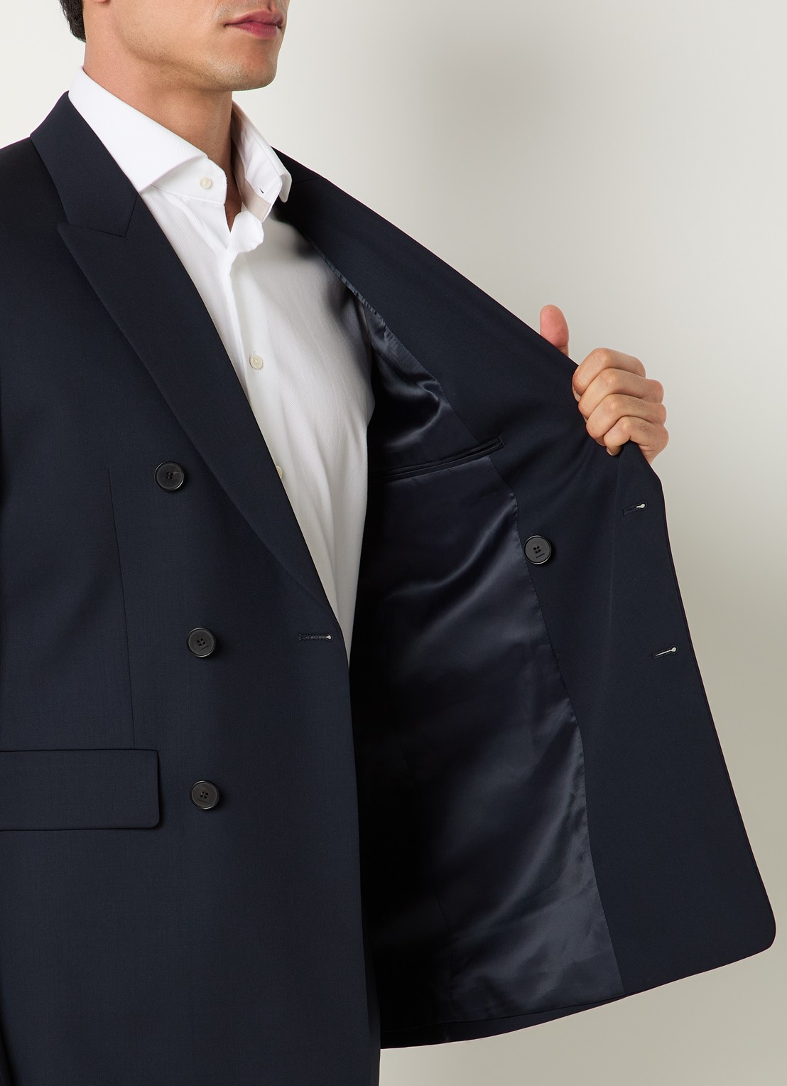 Sandro Double-breasted colbert van scheerwol met klepzakken - detail 2 donkerblauw