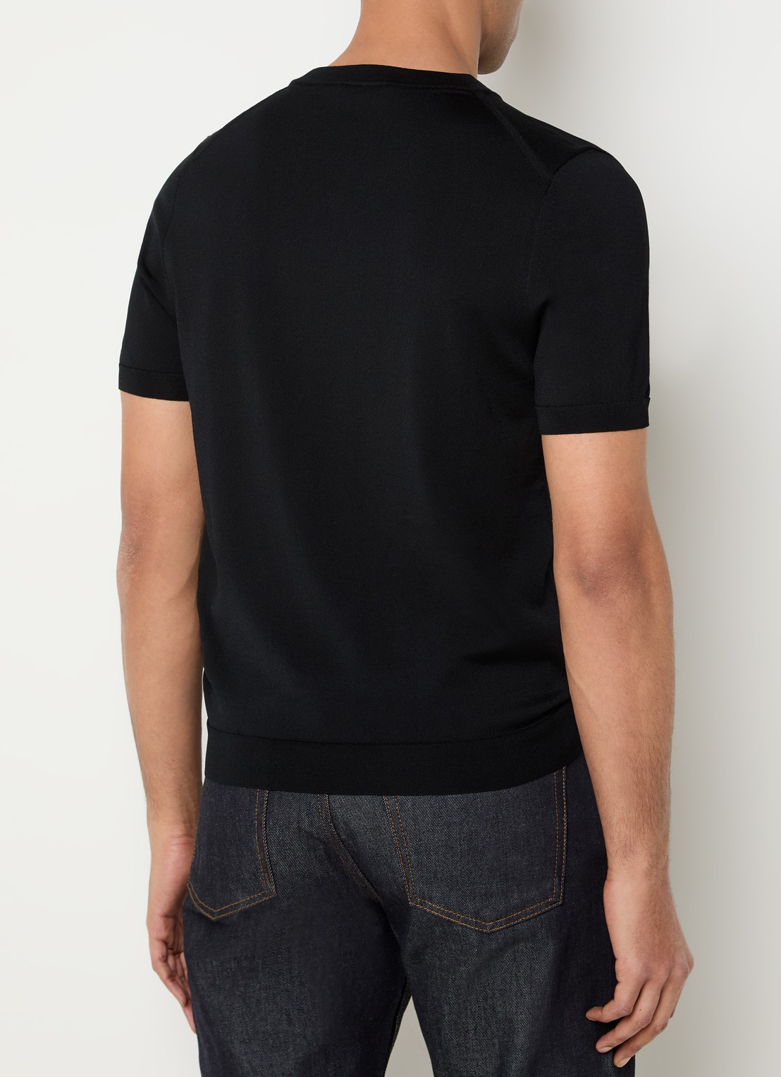 Sandro Fijngebreid T-shirt met V-hals - achterkant 2 zwart