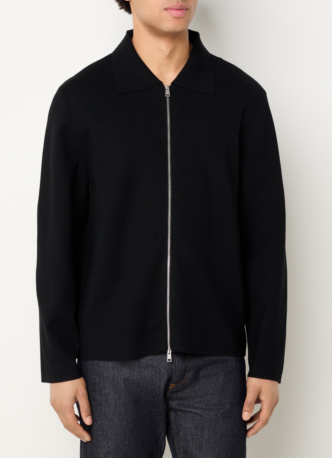 Sandro Fijngebreid vest met kraag en steekzakken - detail 4 black / zwart