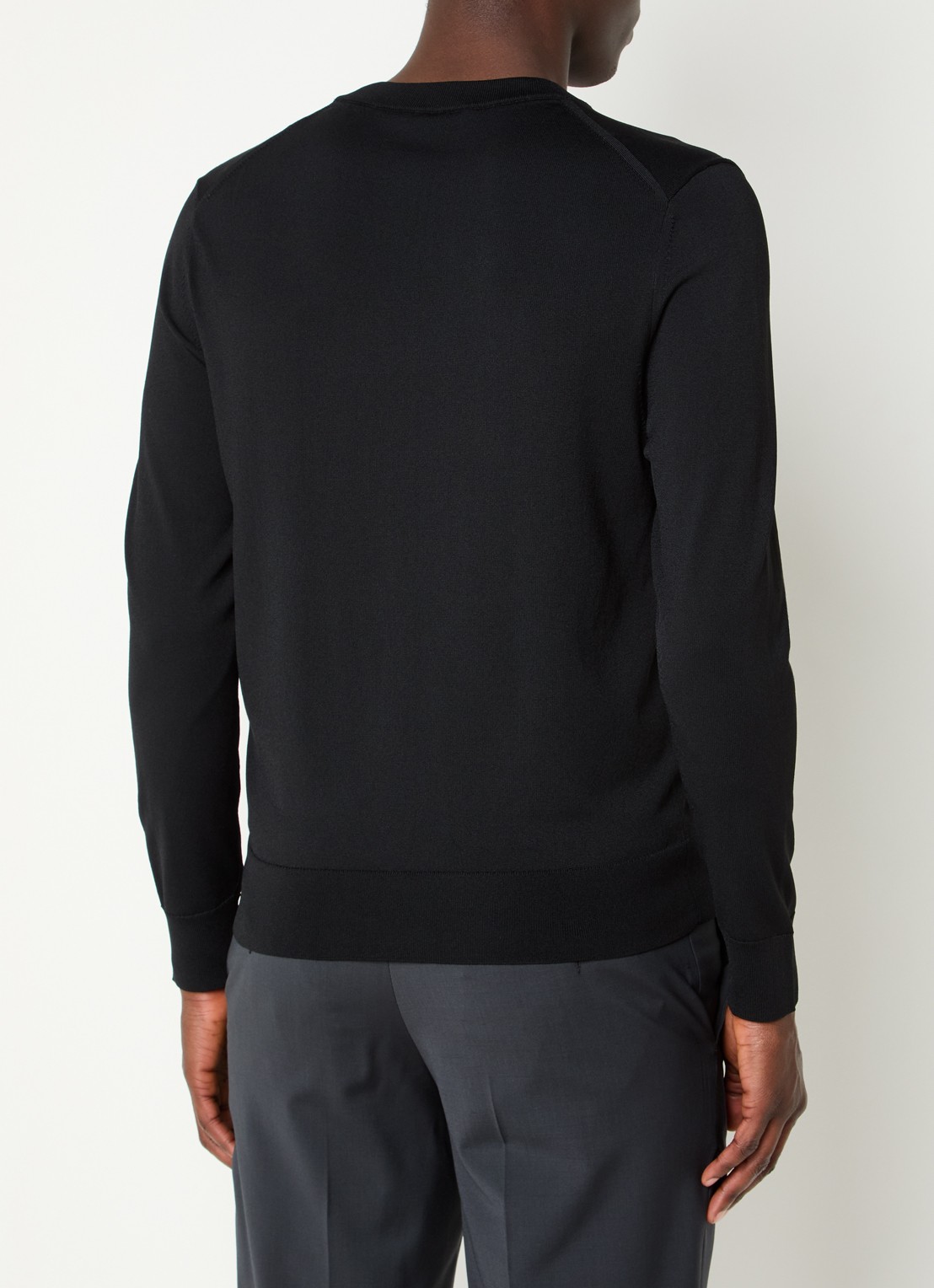 Sandro Fijngebreide pullover met ronde hals - achterkant zwart