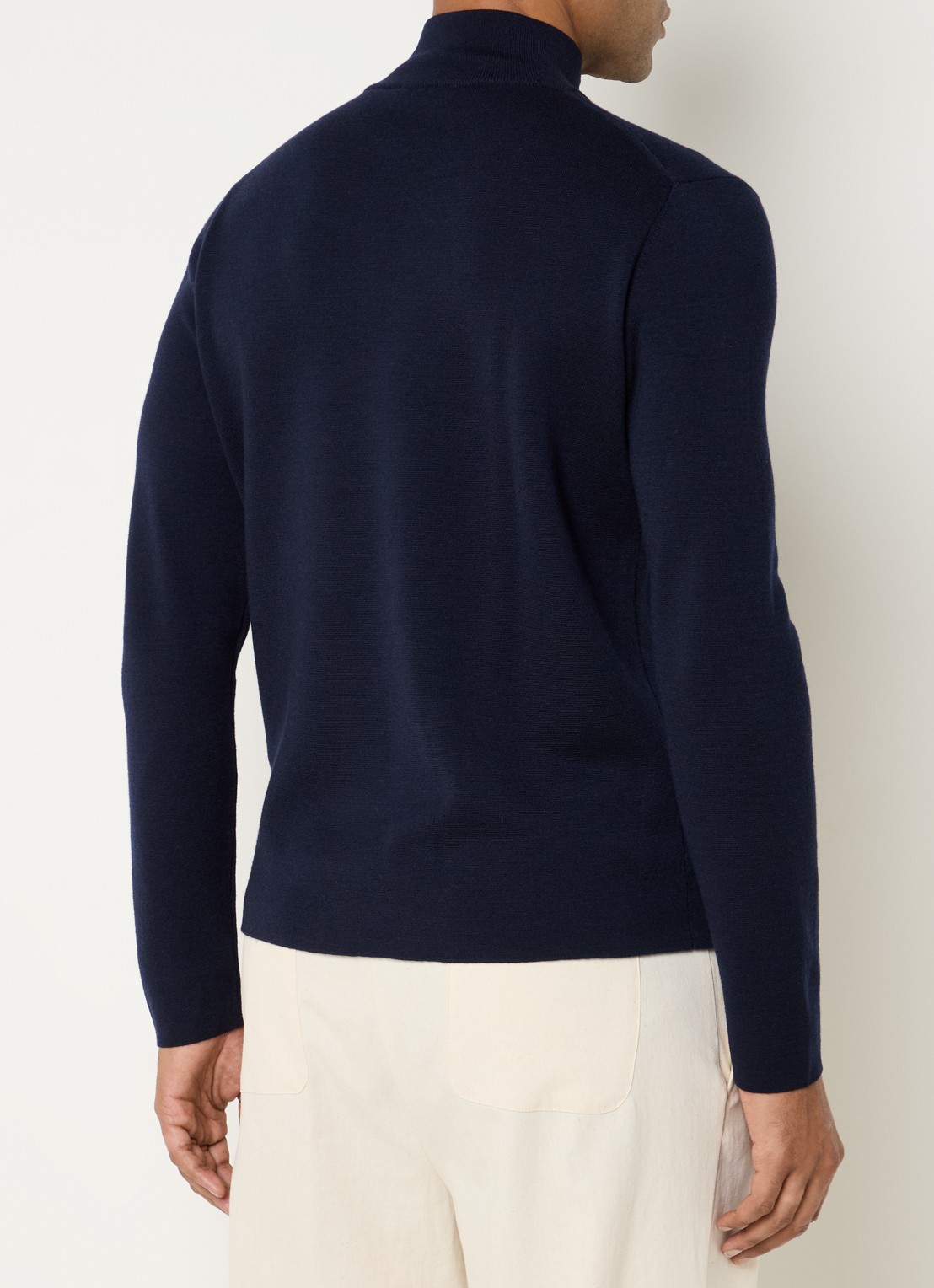 Sandro Fijngebreide pullover van merino wol - achterkant 3 midnight blue / blauw