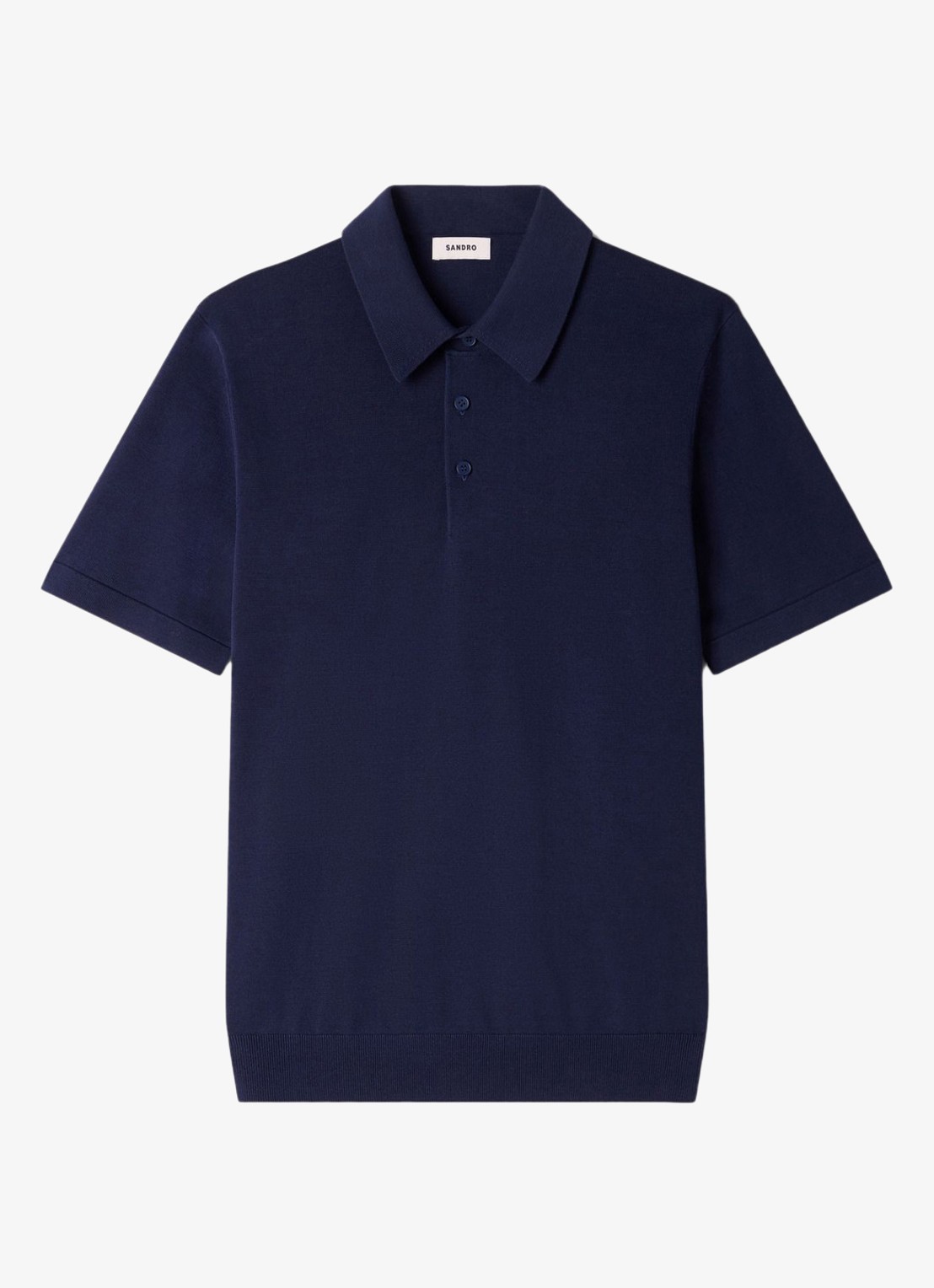 Sandro Fijngebreide trui met polokraag - voorkant royal blue / blauw